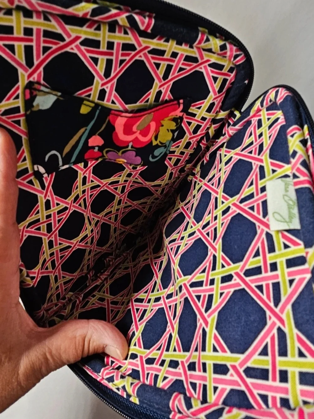 Vera Bradley Navy Floral Quilted Wristlet and Case Set